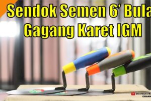 Toko Bangunan Jual Bahan Bangunan, Sendok Semen 6′ Bulat Gagang Karet Orange Abu IGM