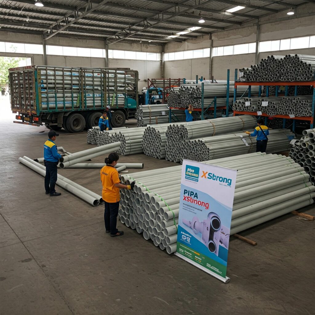 Sistem saluran air di stadion mini Bandung menggunakan pipa PVC 1 inch