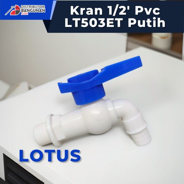 Kran 1/2' Pvc LT503ET Putih LOTUS