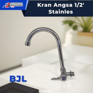 Kran Angsa 1/2 inch berbahan stainless berdesain angsa elegan dan tahan karat