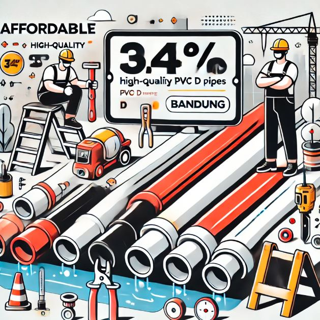 ✅ Gambar ilustrasi pipa PVC 3/4 inch D berkualitas untuk proyek saluran air di Bandung.