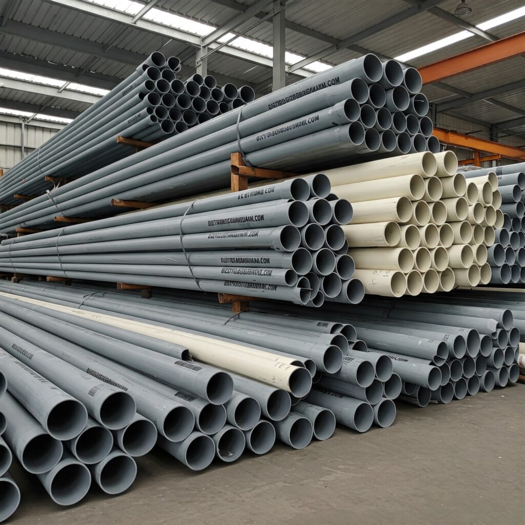 pipa pvc hemat biaya pemasangan tertata di gudang