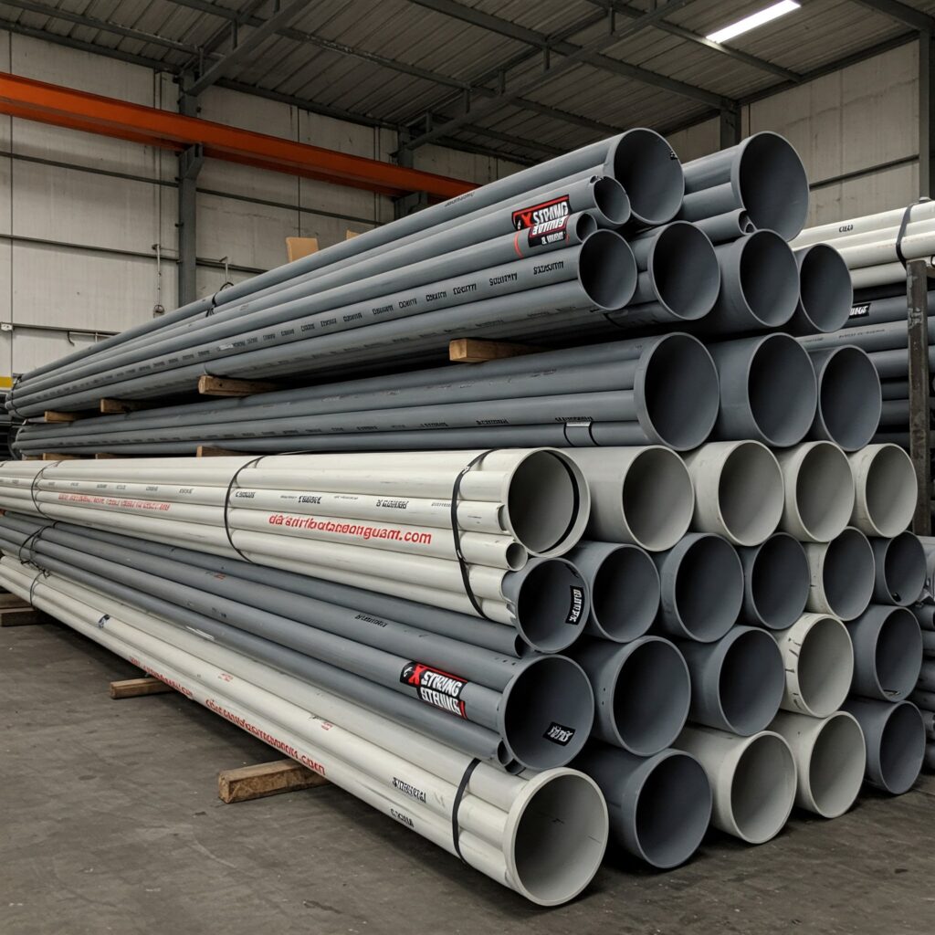 pipa pvc untuk proyek konstruksi terpasang di trench