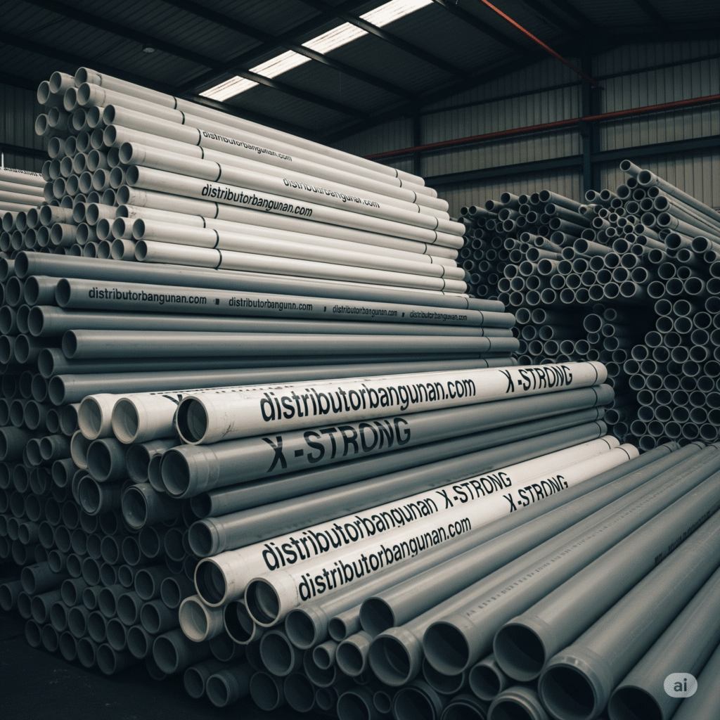 Stok Pipa PVC untuk proyek swasta Bandung di gudang DistributorBangunan.com