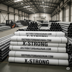 Instalasi Pipa PVC untuk proyek pemerintah Bandung di lokasi konstruksi