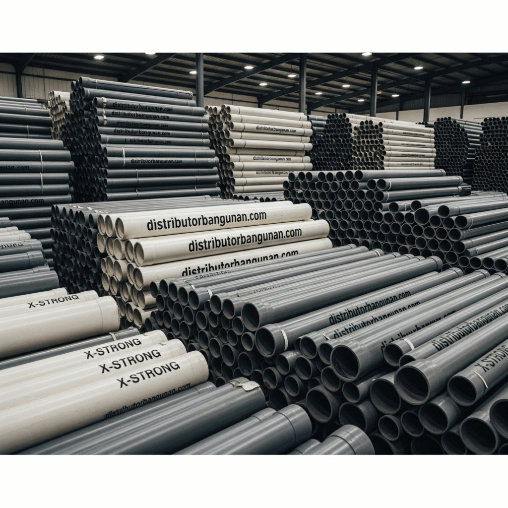 Stok Pipa PVC untuk proyek pemerintah Bandung di gudang DistributorBangunan.com