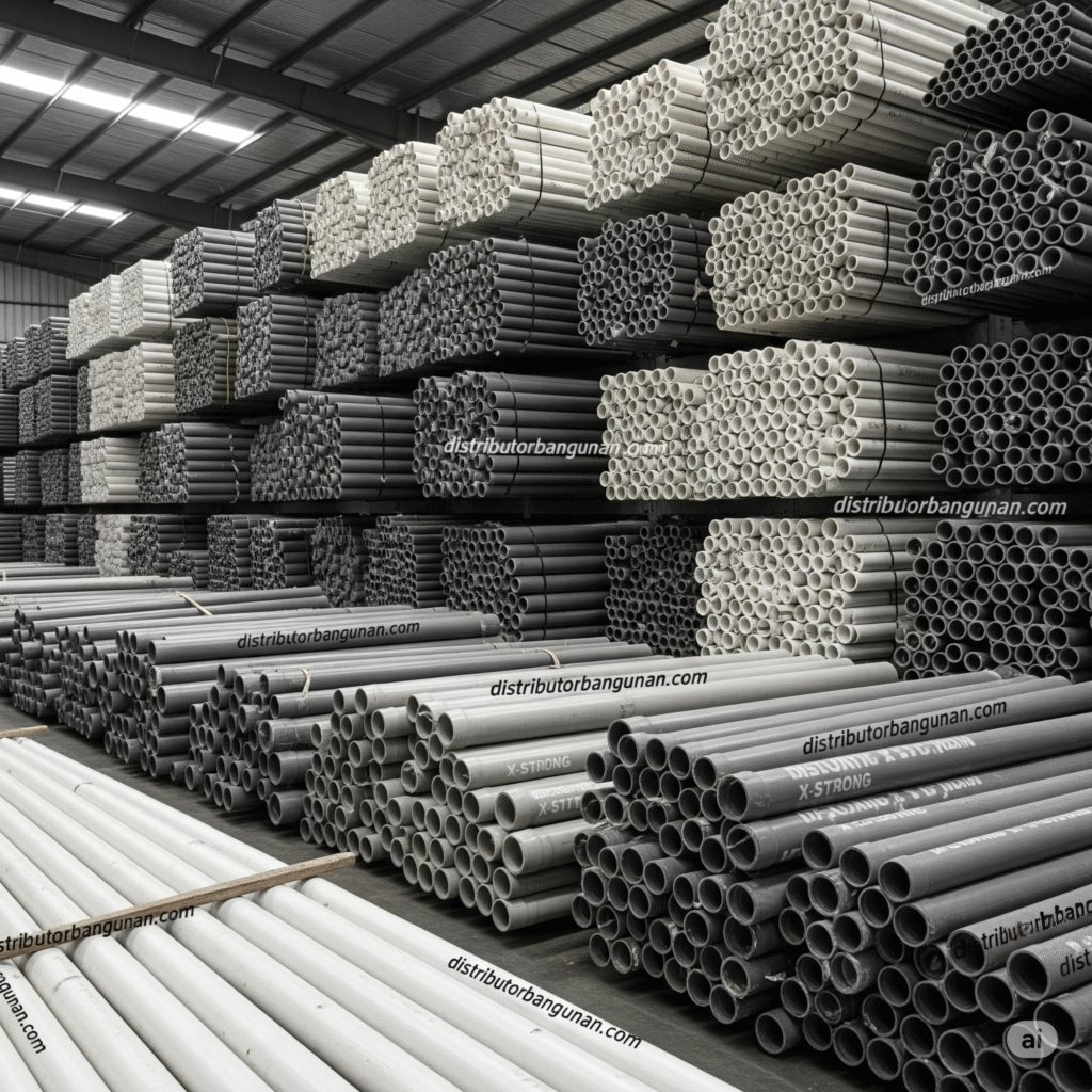 Stok Pipa PVC tahan dingin Bandung di gudang DistributorBangunan.com